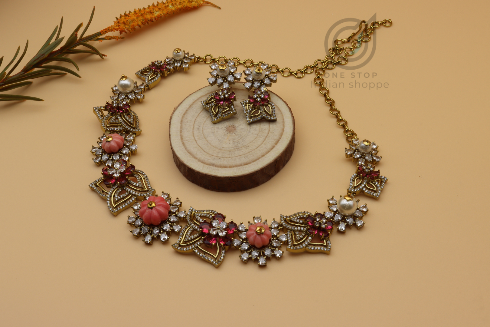 Unique Style Pumpkin Bead Neckset