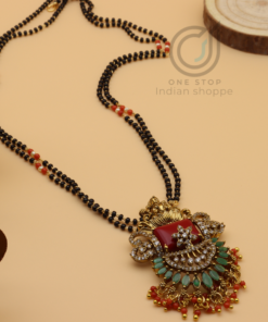 Coral Black Beads Necklace