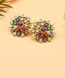 Shimmering Navaratna Earrings