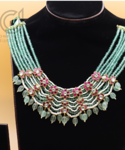Green Beads Jadau Necklace