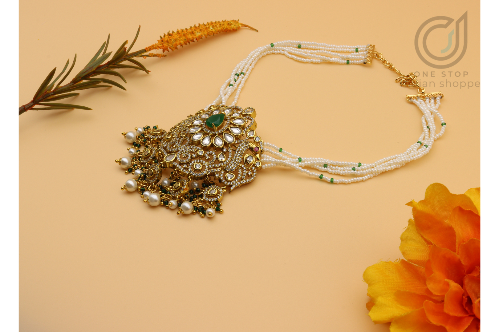 Pearl Kundan NeckSet - Image 3